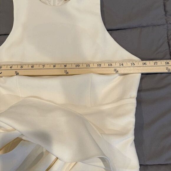 Cinq à Sept Cassaleigh Tie-Waist Sleeveless Dress White Back Zip Tulip Size 4 - Picture 12 of 15
